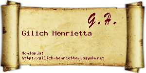 Gilich Henrietta névjegykártya